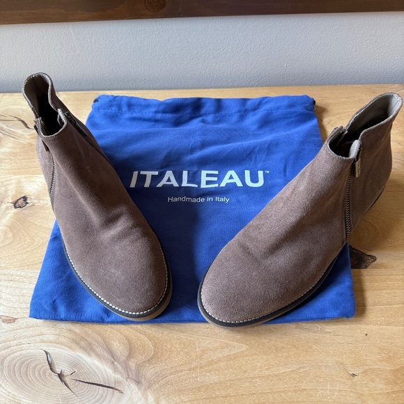 ITALEAU WATERPROOF FOLIANA SUEDE BOOTS MINIMALIST ITALIAN MADE PREPPY ANKLE 39.5 - Picture 3 of 12